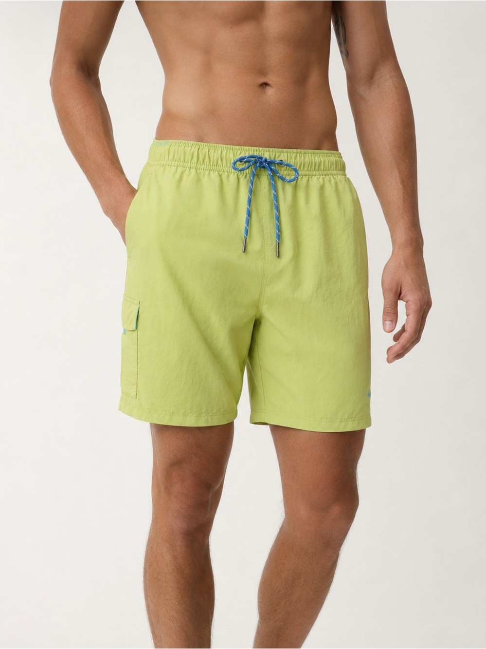 🏊‍♀️ RELAX TOMMY BAHAMA Men's Nylon Swim Shorts - Size Large kiwi color EUC